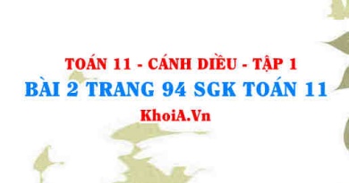 Bài 2 trang 94 SGK Toán 11 tập 1 Cánh Diều